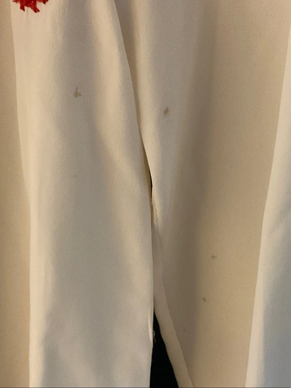 Tory Burch Leila ivory Tunic with red Embroidered Yoke with silver Sequen detail